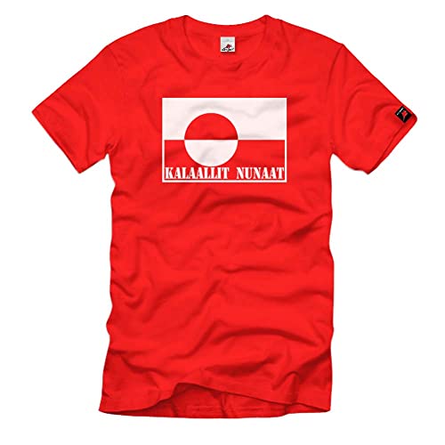 T-Shirt Groenland Rouge Taille M avec Blason et Drapeau
