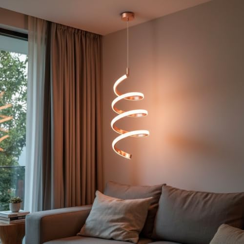 Image of BrightLyt Adjustable Spring Style LED Hanging Lights for Living Room /Bedside, Pendant Lights for Ceiling of Kitchen Island, Hanging Lights for Home Decoration /Dining Area /Cafe (Pack of 1)