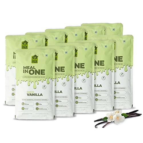 Health Nut Meal in One Dissolvable Pack of 10 High Protein Healthy Meal Replacement Shake with Low-Calorie and High Fiber for Weight Management (Rich Vanilla, 10 x 80gm) Health Nut Meal in One Dissolvable Pack of 10 High Protein Healthy Meal Replacement Shake with Low-Calorie and High Fiber for Weight Management (Rich Vanilla, 10 x 80gm)