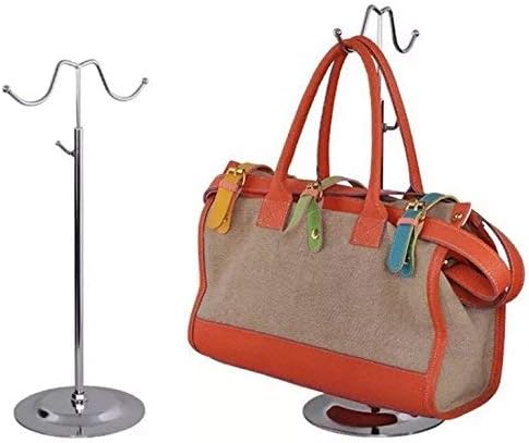 Metal Handbag Rack Women Bag Display Stand Double Hook Adjustable Stainless Steel Holder (Bigger Hook)