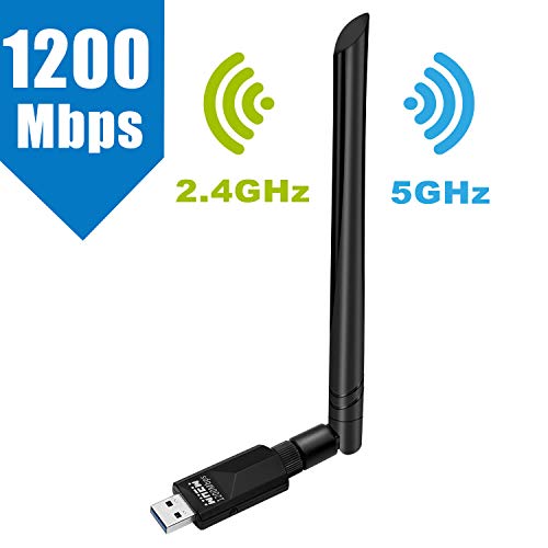 WiFi Adapter 1200Mbps, Whew USB Wireless Adapter Dual Band 2.4GHz/5GHz Channel, WiFi Network