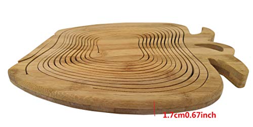 11X10.6 Inch Bamboo Fruit Bowl Collapsible Basket For Fruit Egg Bread Fruit Dried Fruit Folding Fruit Basket Multifunction Heat Resistant Bamboo Trivets Pot Mat Hot Pan Pads By Kamay's (Tomato Shaped) #TOP4