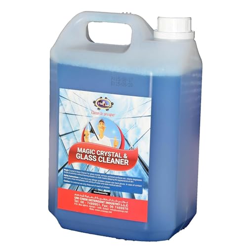Unichem Magicare Crystal & Glass Cleaner - Cleans Degreases Deeply - For Glass Crystals Mirrors & Polished Surfaces etc - 5 L