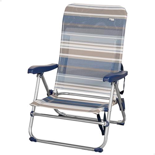 Chaise Pliante Vintage Zip Dee – Toile Rayures Bleues – Pour Camping/caravane Airstream