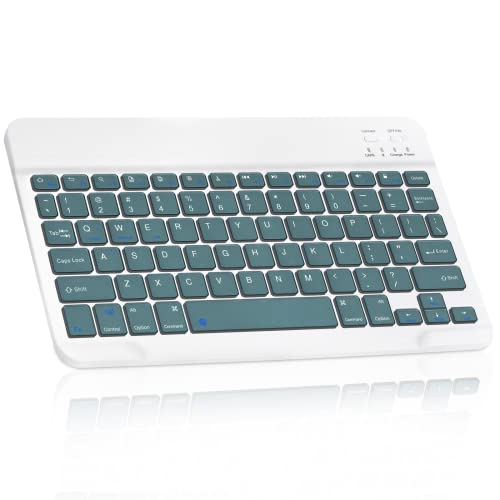 Ultra-Slim Bluetooth Rechargeable Keyboard for LG Stylo 6 and All Bluetooth Enabled iPads, iPhones, Android Tablets, Smartphones, Windows pc -Pine Green