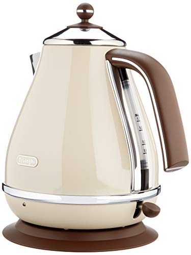 Foto von De'Longhi Toaster Icona Vintage CTOV2103.BG - 2-Schlitz-Toaster mit Brötchenaufsatz, Edelstahl in elegantem Retro Look mit Chrom-Details, beige & Wasserkocher Icona Vintage KBOV2001.BG - 1,7 l, beige