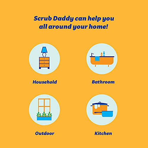 Scrub Daddy Sponge - Dye Free - Scratch-Free Scrubber for Dishes and Home, Odor Resistant, Soft in Warm Water, Firm in Cold, Deep Cleaning, Dishwasher Safe, Multi-use, 1ct (2 Pack)