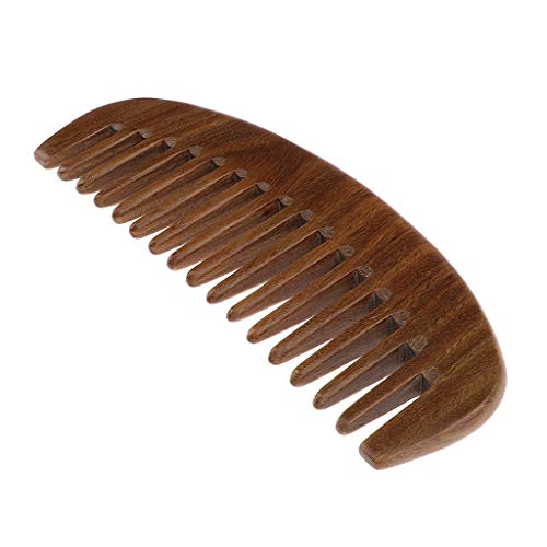 Fityle pente de madeira para dentes largos para cabelo encaracolado, escova de madeira, pente ergonô