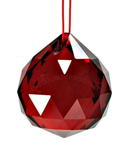 Discount4product Feng Shui Glass Ball Hanging (3 Cm X 3 Cm X 15 Cm, Red) (B079BHH64B) Amazon Price History, Amazon Price Tracker