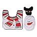 Imperial Home 4 Pcs Christmas Santa Bathroom Toilet Seat Cover and Rug Set - White Snowman