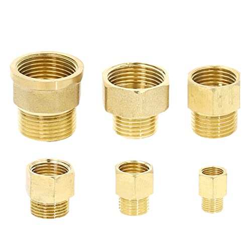 ezqnirk 1PCS Brass Joint Brass Pipe Connectors Copper Coupler Adapter Threaded Fitting,M10x1 Male,M8x1 Female