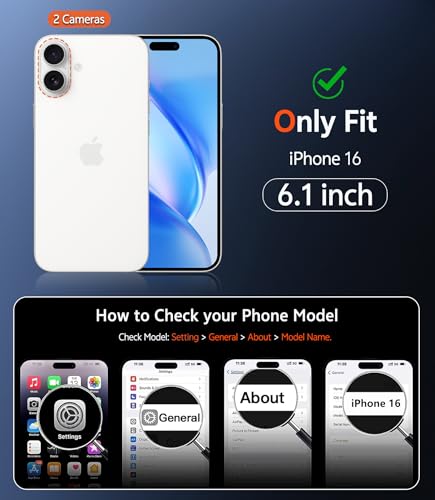 Image of FNTCASE for iPhone 16 Case Clear: Magnetic Phone Cases with Screen Protector Drop Proof Compatible with Magsafe Slim Anti Yellowing Rugged Shockproof Protective Transparent Cell Cover (B-Blue)