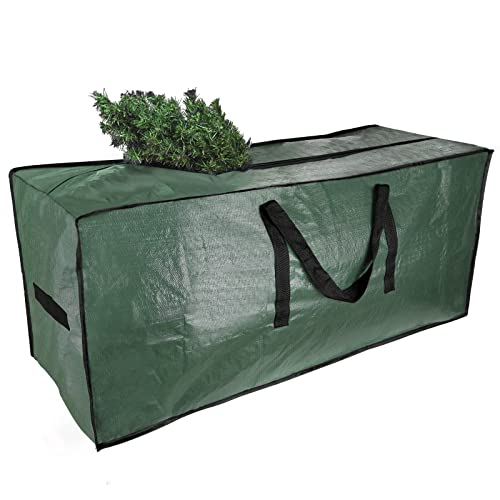 UOUNE Sac de rangement pour sapin de Noël de 2.3 m - Double fermeture éclair, design ourlé et poignées de transport renforcées, convient aux arbres de Noël de 2.3 m de haut, vert Cover