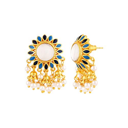 Khanak Jhumki Faux Pearls Stud Earrings, Elegant Design