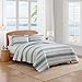 Tommy Bahama - Queen Size Quilt Set, 100% Soft Cotton & Coastal Inspired Bedding for Year Round Comfort, 3 Piece Bed Set with Matching Pillowcases (Prima Island Stripe Blue)