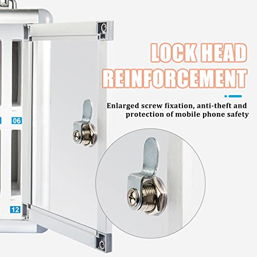 Mobiltelefon Förvaringsskåp i Aluminium - Silver 60 cm för Mötesrum