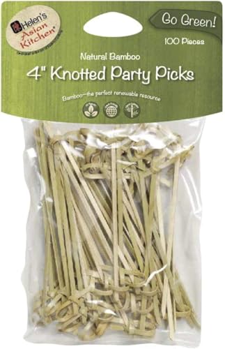 Helen’s Asian Kitchen Knotted Bamboo Appetizer Cocktail Party Picks, 4-Inches, 100-Pieces