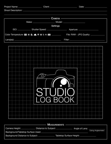 Studio Log Book: Photography Lighting Setup Journal