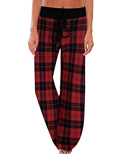 Image of NEWCOSPLAY Women's Comfy Pajama Pants Casual Drawstring Palazzo Lounge Wide Leg Pants