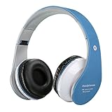 Kids Bluetooth Headphones, Wireless/Wired Foldable Adjustable Lightweight Headset with Mic, Noise Reduction Cancelling, for Phones Computer for Children/Boy / Girl/Teen / Family - Blue