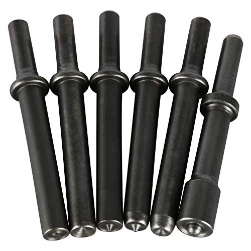 Yaekoo 7 Pcs Air Hammer Bits Accessories 0.401 Shank Heavy Duty Smoothing Pneumatic Air Rivet Hammer Chisel High Carbon Steel Bits Extended Length Tools Kit With Spring thumb #2
