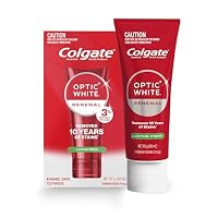 Colgate Optic White Renewal Lasting Fresh, Teeth Whitening Toothpaste, with 3% Hydrogen Peroxide, Enamel Safe, Removes Daily Stain Build Up, Deeply Whitens Beyond Surface Stains, 85g