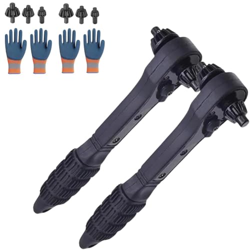 Boorkop Ratelsleutel, 2-in-1 Boorkop Sleutel, 3 Maten Universele Dubbele Kop Sleutel Adapter, Draagbare Multifunctionele Ratelsleutel for Boorpers Klemgereedschap(2PCS)
