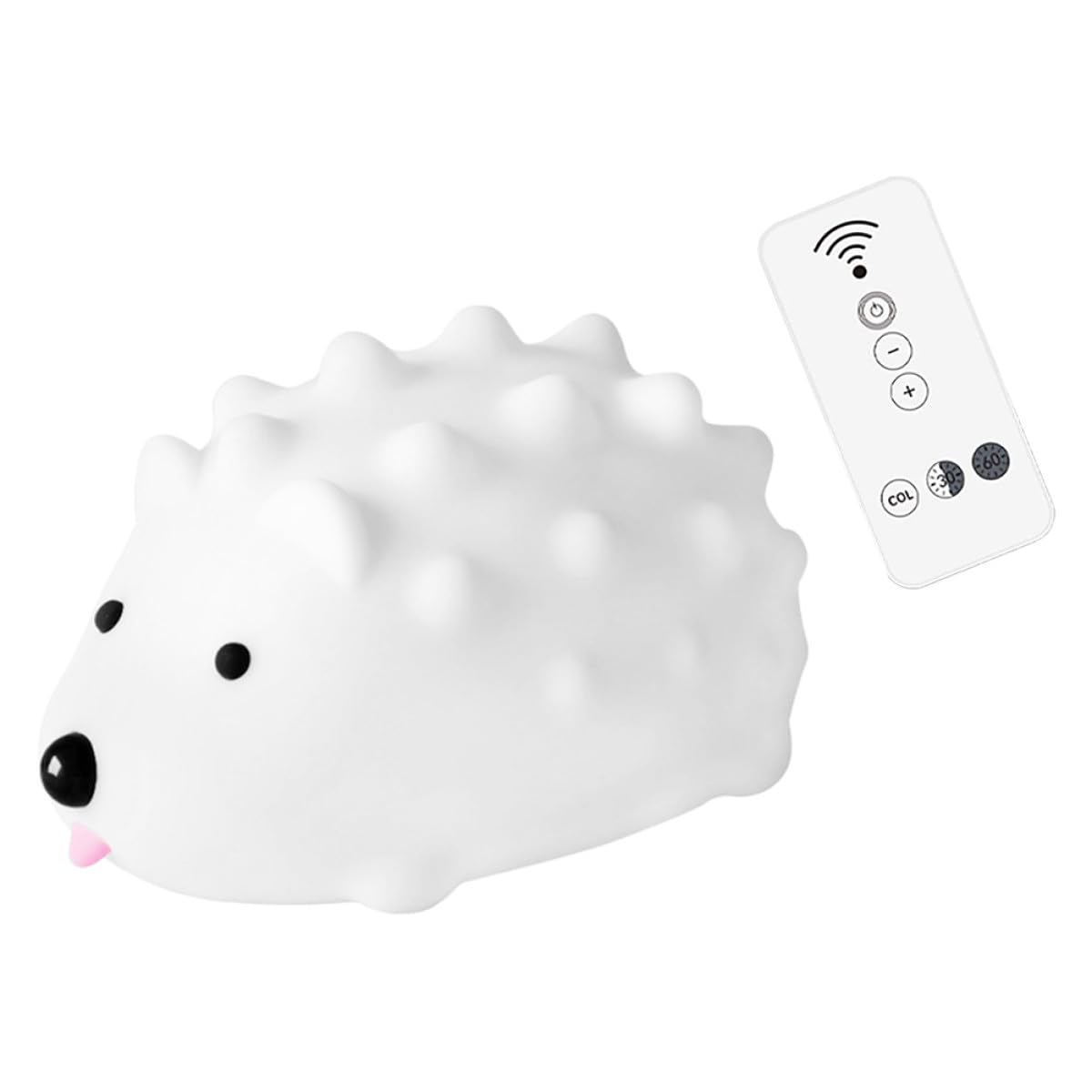 Levemolo Lámpara de Noche Erizo LED Ajustable 2w, Silicona Suave Multicolor, Recargable por Usb, Luz Nocturna para Lactancia y Dormitorio, Lámpara Táctil Sensor, Decoración Infantil