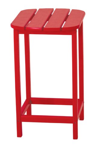POLYWOOD SBT26SR South Beach 26" Counter Side Table, Sunset Red