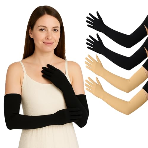 Image of Full Hand Gloves | UPF 50+ Sun Protection Arm Sleeves for Men & Women | UV Blocking Cotton Gloves for Driving, Cycling & Outdoor Sports