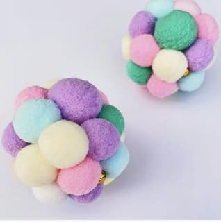 Potato Brothers, Cat Toys Ball, Woolen Yarn Cat Toy Balls with Bell and Cat Fuzzy Balls, Interactive Cat Toys for Indoor Cats and Kittens, Cat Kitten Chew Toys, 2 Packs