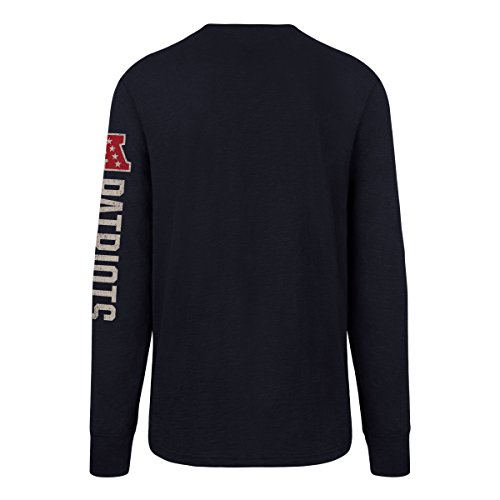 OTS NFL New England Patriots Men\'s Slub Long Sleeve Team Name Tee, Distressed Sinclair, Medium