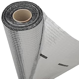 Vapour Barrier and Waterproof Thermal Insulation Aluminium Foil Membrane - Suitable for use in Walls, Floors and Roofs - 1.5m x 50m (75 SQ/M) - 110 G/SM