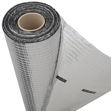 Vapour Barrier and Waterproof Thermal Insulation Aluminium Foil Membrane - Suitable for use in Walls, Floors and Roofs - 1.5m x 50m (75 SQ/M) - 110 G/SM