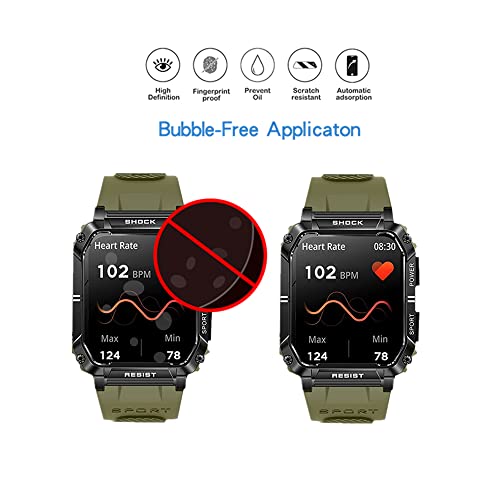 Mihence (6Pcs) Compatible For Filiekeu Military T3 Smartwatch Screen Protector, Pet Hd Protective Film Compatible For T3 Smart Watch 1.95" Tactical Smartwatch #TOP1