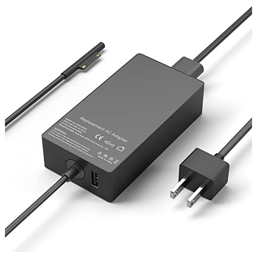 YBRUZRUB 65W Surface Pro Charger Compatible with Microsoft Surface Laptop 2 3, Surface Pro X 11 10 9 8 7 6 5 4 3, Surface Go 2 Go 3, Surface Book 1 2 Microsoft Surface Charger Power Supply Adapter