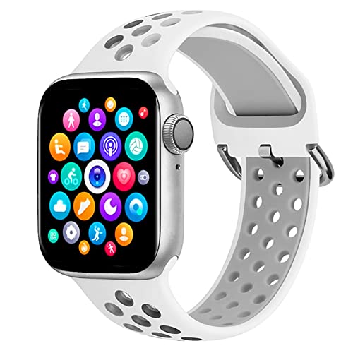 Smart Watch for Android iOS Phones Compatible with iPhone Samsung for Men Women Kids, Wooull 1.75'' Full Touchscreen Fitness Tracker Bluetooth Smartwatch with Call/SMS/Heart Rate/Pedometer (Off-White)