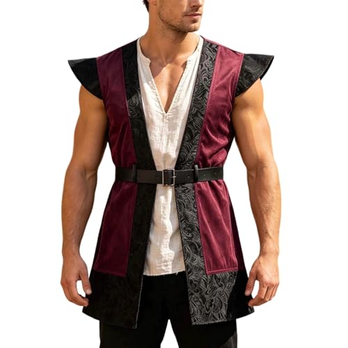 Chaleco medieval para hombre que resuelve tu vestuario de época con cinturón retro
