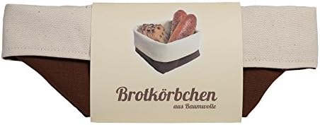 slowroom 12.5 x 12.5 x 10 cm Bread Basket, Cotton, Brown Pattern