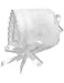 Stephan Baby Keepsake Cutwork Handkerchief Christening Bonnet with Scalloped Hem, White