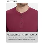 Henley Shirt Herren Langarm Tshirt Baumwolle Basic Langarm Shirts für Herren Pullover mit Knopfleiste – Bild 3