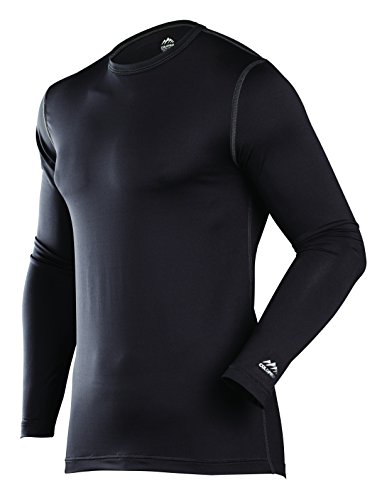 ColdPruf Men's Premium Performance Single Layer Long Sleeve Crew Neck Top, Black, Large 89ALGBK