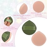 5Pcs Make Up Sponges for Face, Cushion Foundation Puff, Latex-Free Makeup Applicator Sponge for Natural and Easy Makeup, Soft and Reusable Foundation Sponge for Liquid, Green - Image 4