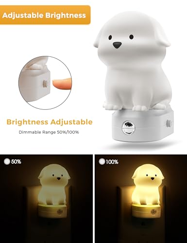 L LOHAS LED Plug in Night Light for Kids, 3D Cute Puppy Night Lights with Dusk to Dawn Sensor, RGB+Soft White 3000K Dog Night Light, Christmas Birthday Gift Nightlight for Kids, Room Decor - Image 6