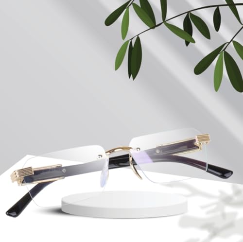 Image of IFLASH Retro Rimless Sunglasses Rectangle Women Men Vintage Frameless Sun Glasses
