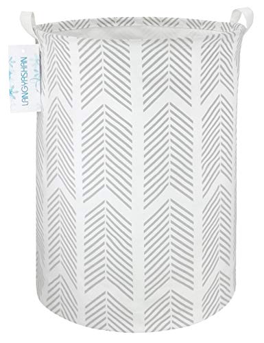 LANGYASHAN Laundry Basket Canvas Fabric Collapsible Organizer Basket for Storage Bin Toy Bins Gift Baskets Bedroom Clothes Children Nursery Hamper (Arrowhead)