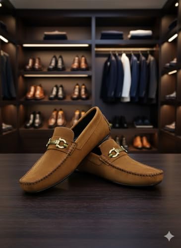 Image of BUZZBASK Men?s Synthetic Leather Loafers | Premium Soft Comfort Driving Shoes | Lightweight Casual Slip-On Moccasins for Office, Party, Anti-Skid Sole Stylish Formal Shoes