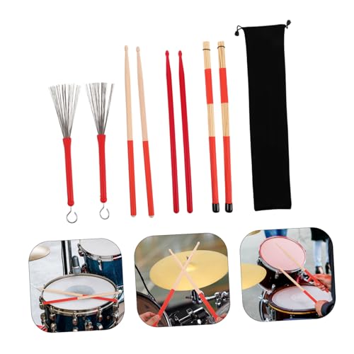 Set de baquetas para batería Yardwe 5A con cepillos de nylon miniatura 7