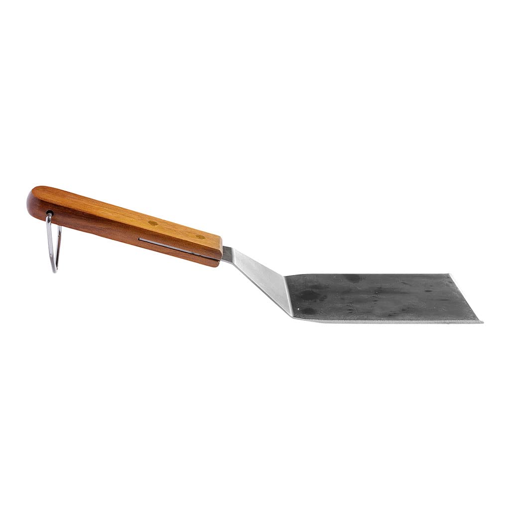 Spatule Et Grattoir Barbecue RUECAB - Inox, Manche Bois Acacia 28cm | Pour Plancha, Barbecue Gaz/Charbon