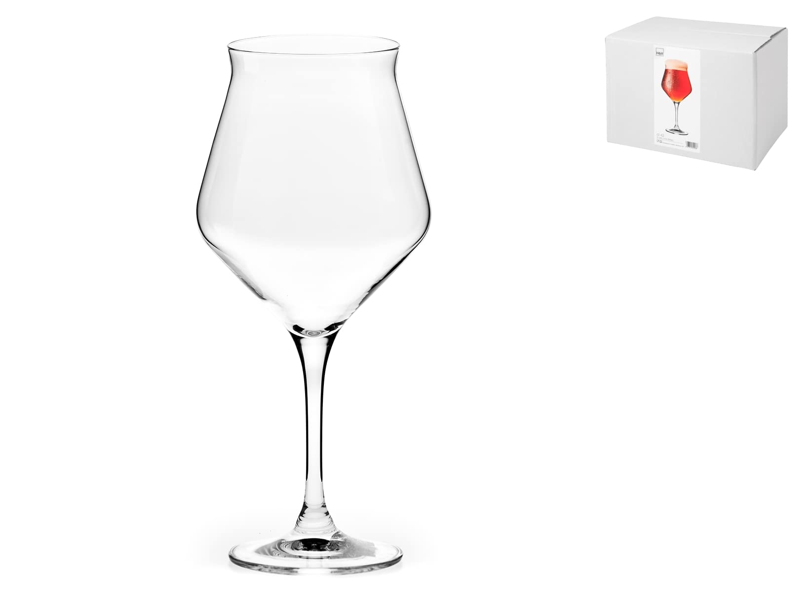 H&H Belgium Set of 6 Goblets, Glass, Clear, Cl42